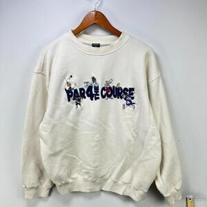 Vintage Looney Tunes Taz Bugs Bunny Golf Sweatshirt L